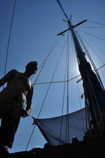 Velejando na grande barreira de corais, em Belize